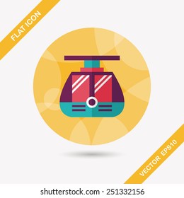 tram flat icon with long shadow,eps10