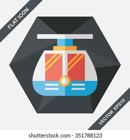 tram flat icon with long shadow,eps10