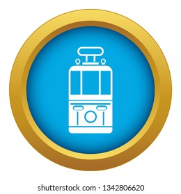 Tram front view icon blue vector isolated on white background for any design