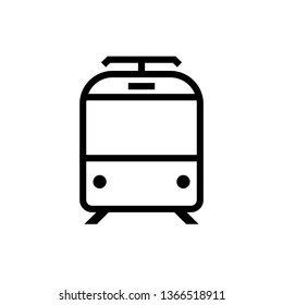 Tram front view icon. Clipart image isolated on white background