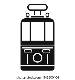 Tram front view icon. Simple illustration of tram front view vector icon for web