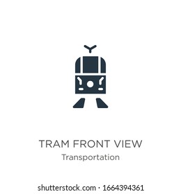 Tram front view icon vector. Trendy flat tram front view icon from transportation collection isolated on white background. Vector illustration can be used for web and mobile graphic design, logo, 