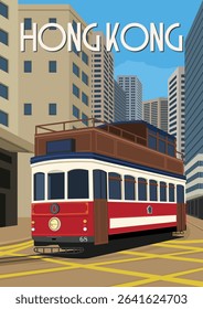 Tram in hong kong city