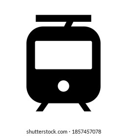 Tram icon black isolated on white background.
