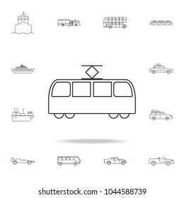 Tram icon. Detailed set of transport outline icons. Premium quality graphic design icon. One of the collection icons for websites, web design, mobile app on white background