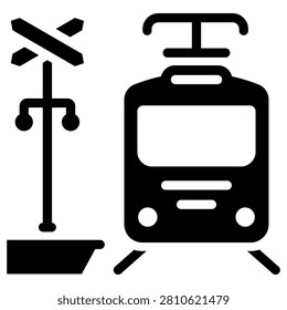 Tram Icon Element For Design