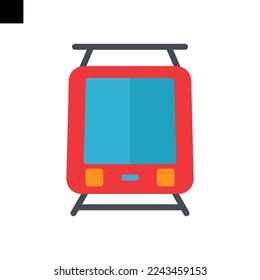 tram icon logo flat style vector