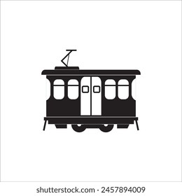 tram icon logo vector design