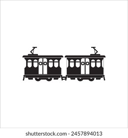 diseño de Vector de logotipo de icono de tranvía
