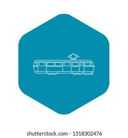 Tram icon. Outline illustration of tram vector icon for web design