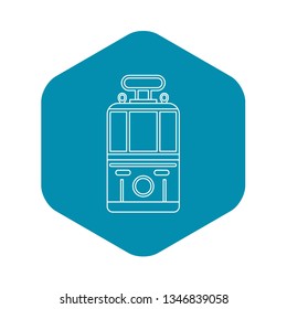 Tram icon. Outline illustration of tram vector icon for web