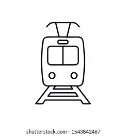 Tram icon. Outline illustration of tram vector icon for web design