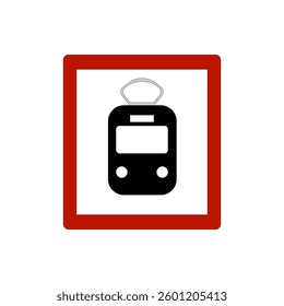 Tram icon – tram stop. EPS10