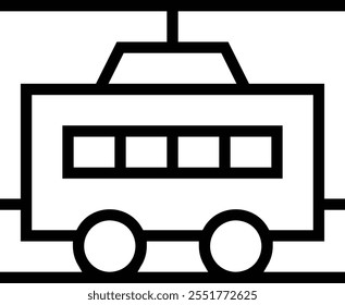 tram icon. Thin linear style design isolated on white background