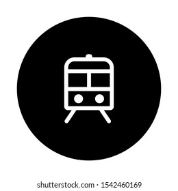 Tram icon. Tramway sign. Metro train symbol. Thin line icon on white background. Vector illustration.