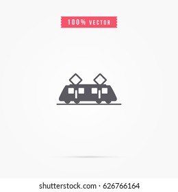 Tram icon. transport sign