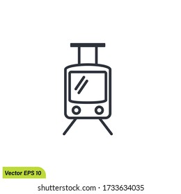 Tram icon vector icon illustration. Simple design element . Tram or tramway symbol from transportation. Can be used for web and mobile.