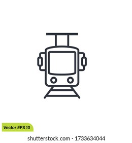 Tram icon vector icon illustration. Simple design element . Tram or tramway symbol from transportation. Can be used for web and mobile.