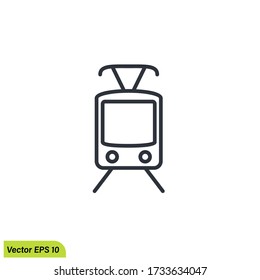 Symbol-Symbol für Straßenbahnwagen-Symbol-Abbildung. Einfaches Design-Element. Straßenbahn oder Straßenbahnsymbol aus dem Verkehr. Kann für Web und mobile verwendet werden.