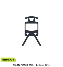 Tram icon vector icon illustration. Simple design element . Tram or tramway symbol from transportation. Can be used for web and mobile.