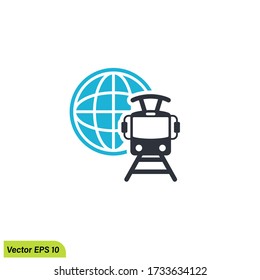 Tram icon vector icon illustration. Simple design element . Tram or tramway symbol from transportation. Can be used for web and mobile.