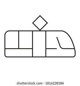 Tram icon vector outline style