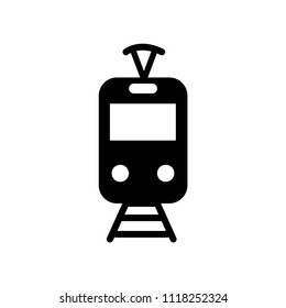 Tram icon vector icon. Simple element illustration. Tram or tramway symbol design from transportation set. Can be used for web and mobile.