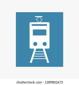 Tram icon vector icon. Simple element illustration  on white background.