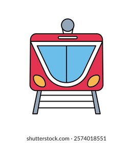 tram icon with white background vector stock illustration