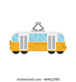 tram icon.tramcar flat design
