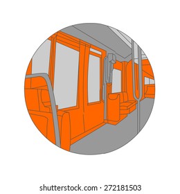 Tram Interior Vector Illustration