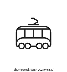icono de línea de tranvía. símbolo de transporte público y transporte urbano de pasajeros. imagen vectorial aislada
