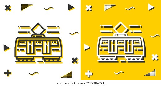icono de línea de tranvía. Simple contorno style.tram linear sign. Ilustración vectorial aislada en fondo blanco. EPS de trazo editable 10