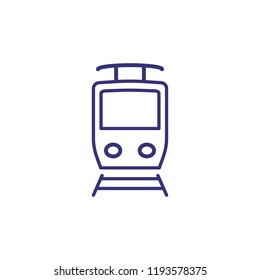 Tram line icon. Train, tram station, public transport. Transport concept. Vector illustration can be used for topics like transportation, city, trip