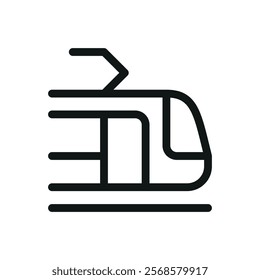 Tram line icon, tramcar vector symbol with editable stroke