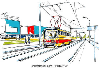 Tram line sketch