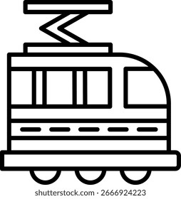 Diseño de icono de Vector de línea de tranvía