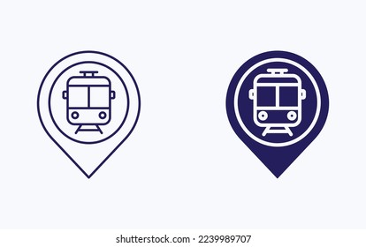 Tram metro map illustration icon