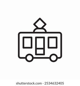 tram public transport icon sign vector