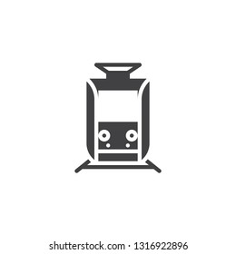 Tram railway transport vector icon. filled flat sign for mobile concept and web design. Tram Lisbon simple glyph icon. Symbol, logo illustration. Pixel perfect vector graphics
