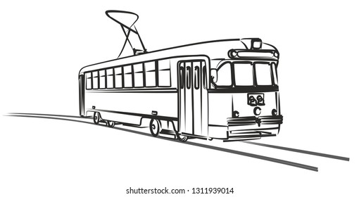 tram retro Sketch.