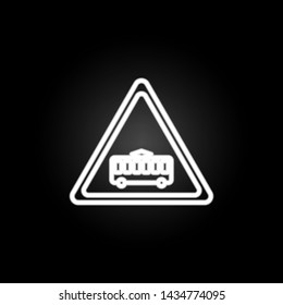 tram sign neon icon. Elements of road sign set. Simple icon for websites, web design, mobile app, info graphics