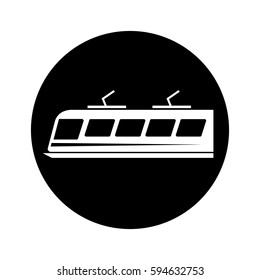 tram silhouette isolated icon