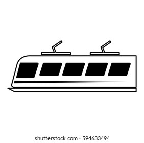 tram silhouette isolated icon