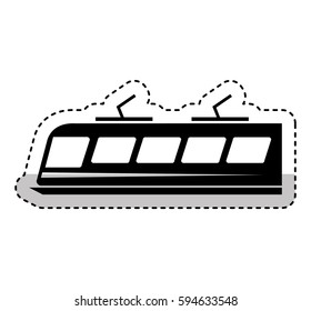 tram silhouette isolated icon