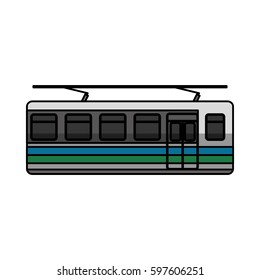 tram silhouette isolated icon vector illustration design