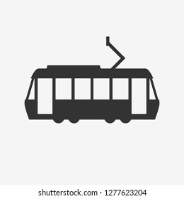 Tram Silhouette,vector Icon.