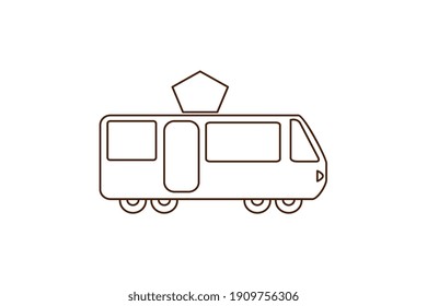 Icono de tram simple sobre fondo blanco ilustración vectorial plana