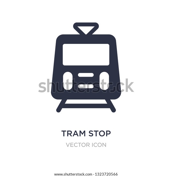tram stop icon on white background. Simple\
element illustration from Transport concept. tram stop sign icon\
symbol design.