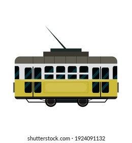 tram train wagon transport city transport vector illustration